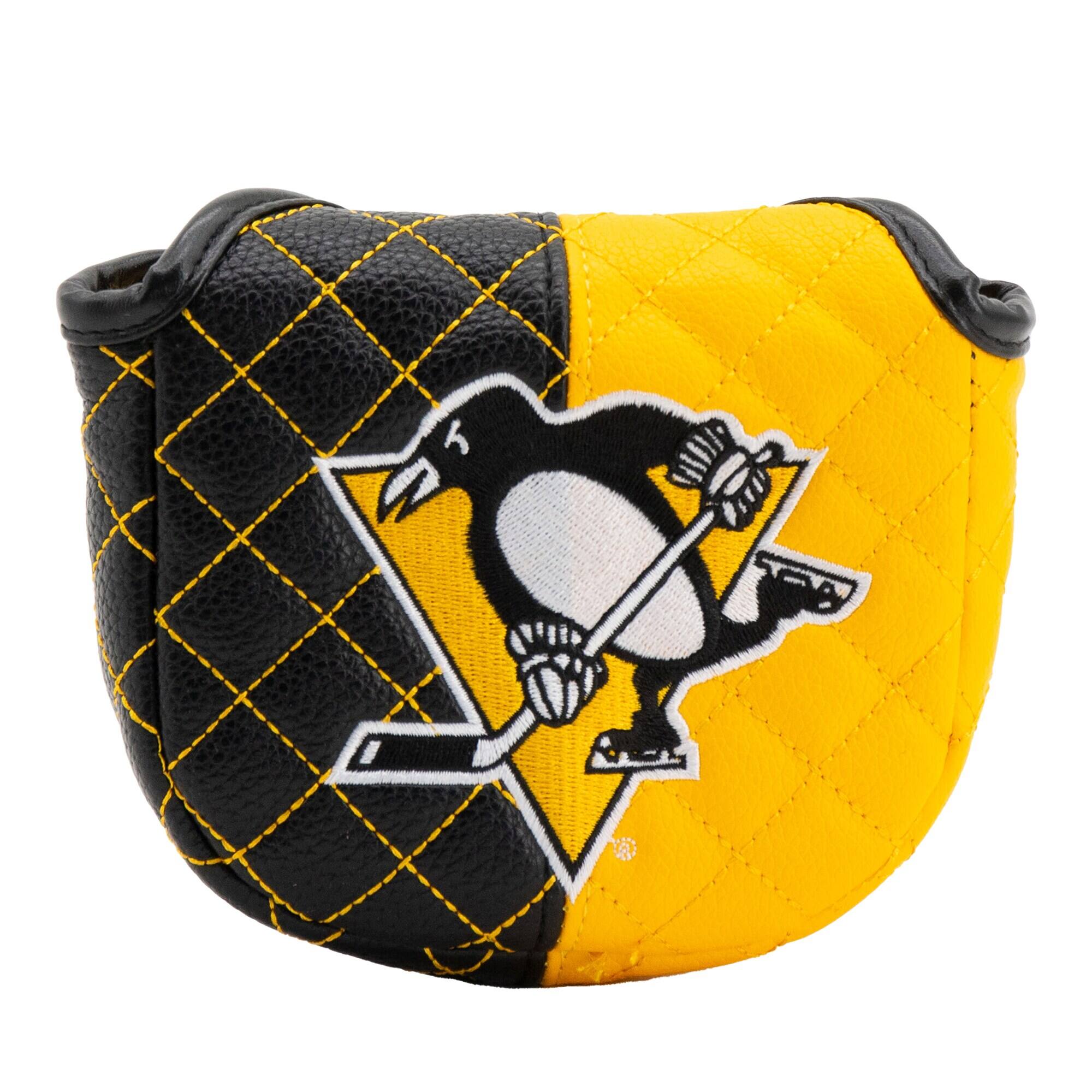 Front. Team Golf - Pittsburgh Penguins Quilted Mallet Putter Cover - Multicolor.