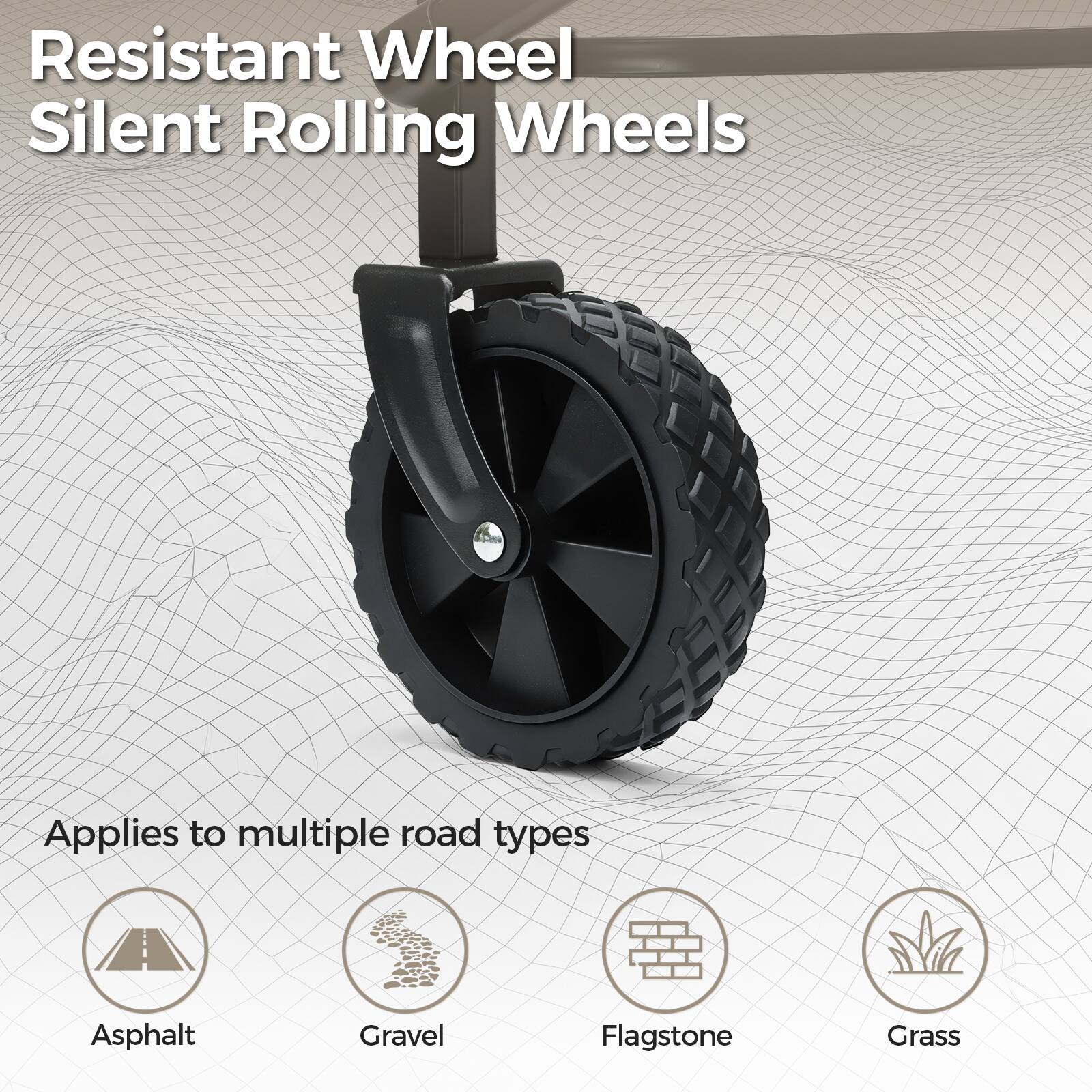 Resistant Wheel Silent Rolling Wheels

Applies to multiple road types
- Asphalt
- Gravel
- Flagstone
- Grass