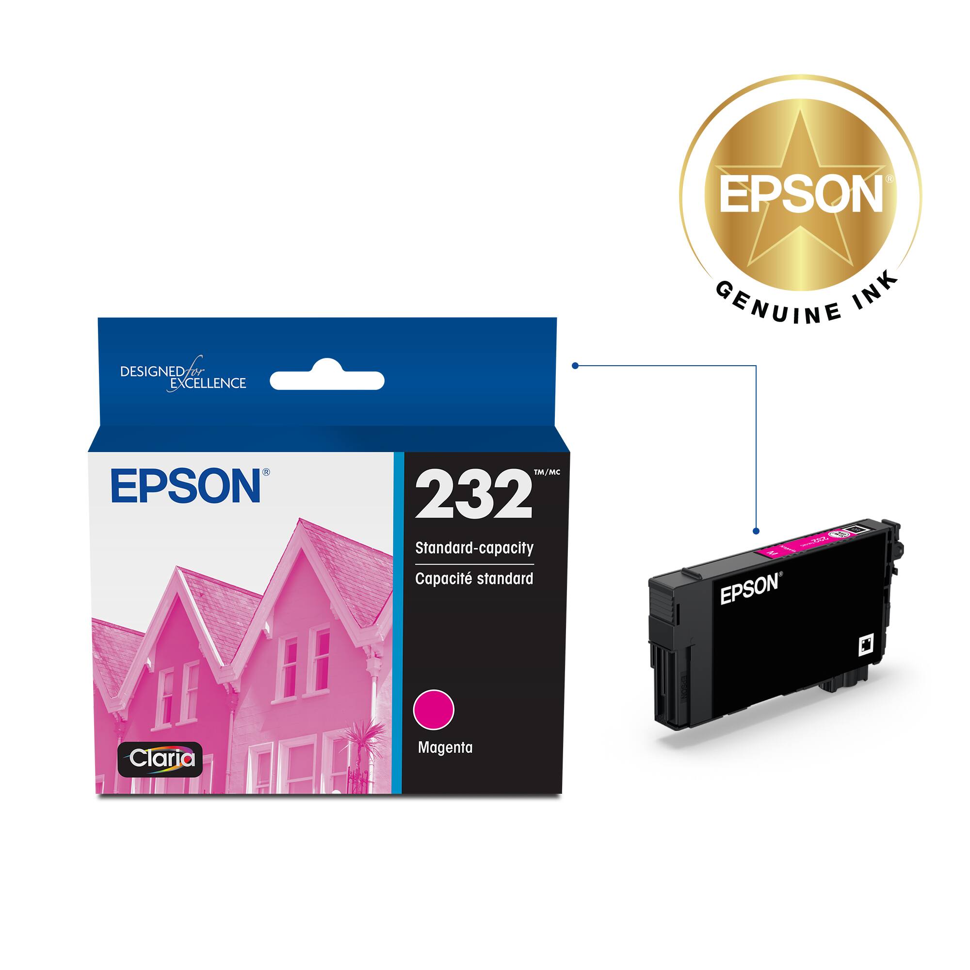EPSON DESIGNED EXCELLENCE GENUINE INK EPSON TM/MC 232 Standard-capacity Cartridge Capacity: Standard Capacity Claria Magenta
