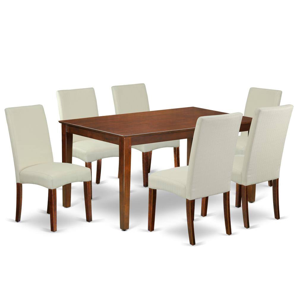 Back. East West Furniture - Dining Room Set Mahogany - Brown.
