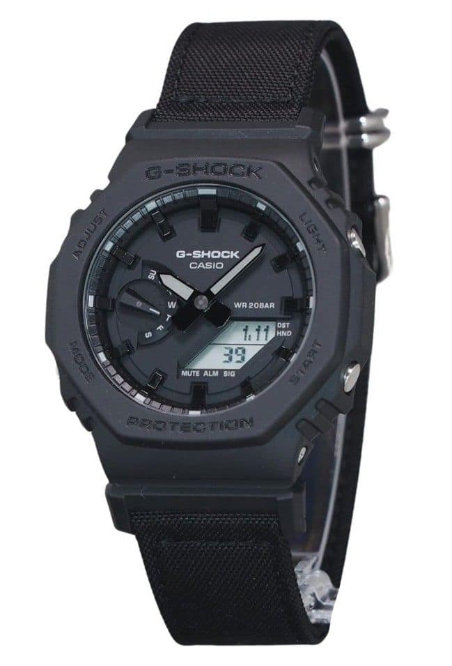 Casio G Shock Analog Digital Eco Cloth Strap Dial Quartz GA