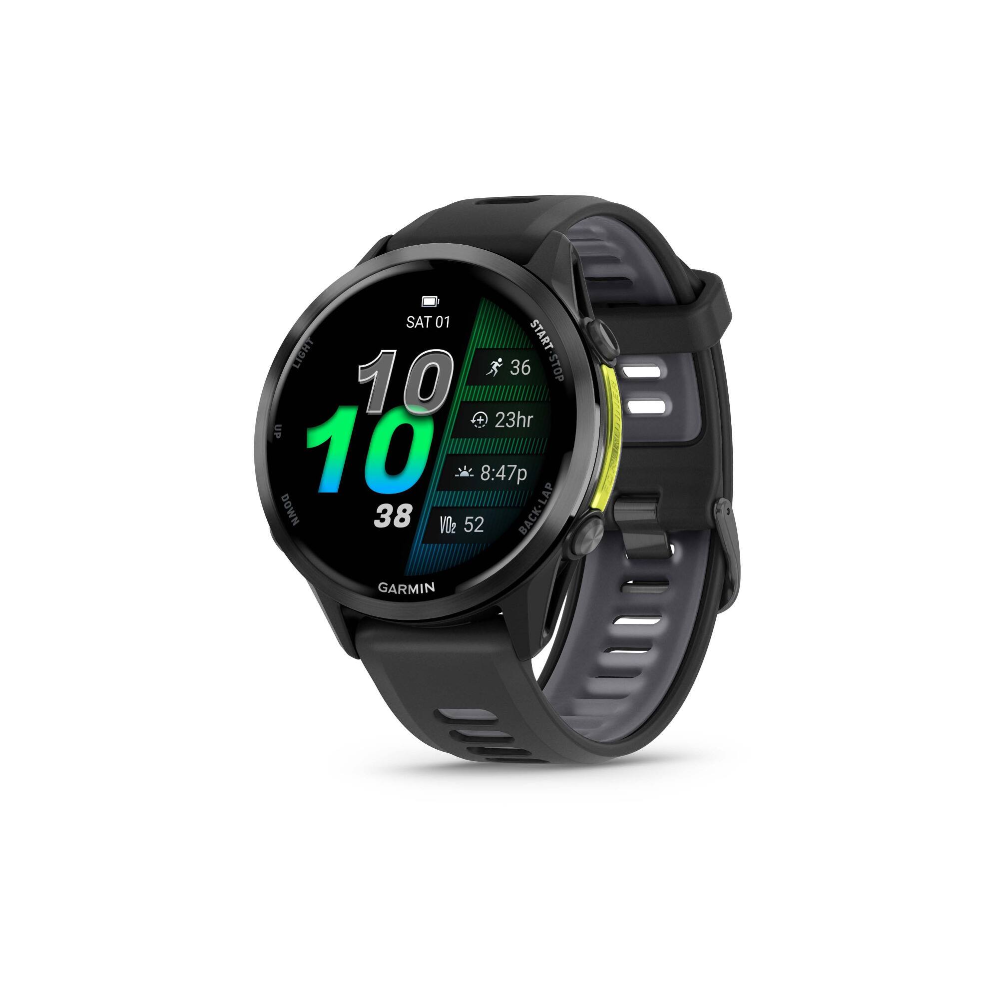 SAT 01 LIGHT START START-STOP 10 36 STOP 0 23hr UP 10 8:47p DOWN 38 VO2 52 BACK-LAP GARMIN