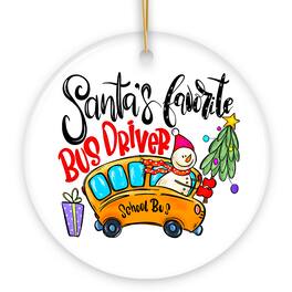 OrnamentallyYou - School Bus Driver Santas Favorite Christmas Ornament - Multi-colored