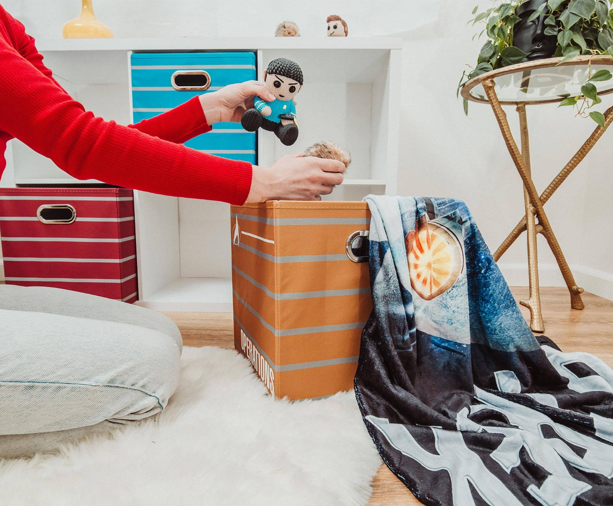 Alt View 3. Ukonic - Star Trek: The Next Generation 13-Inch Storage Bin Cube Organizers | Set of 3 - Red.