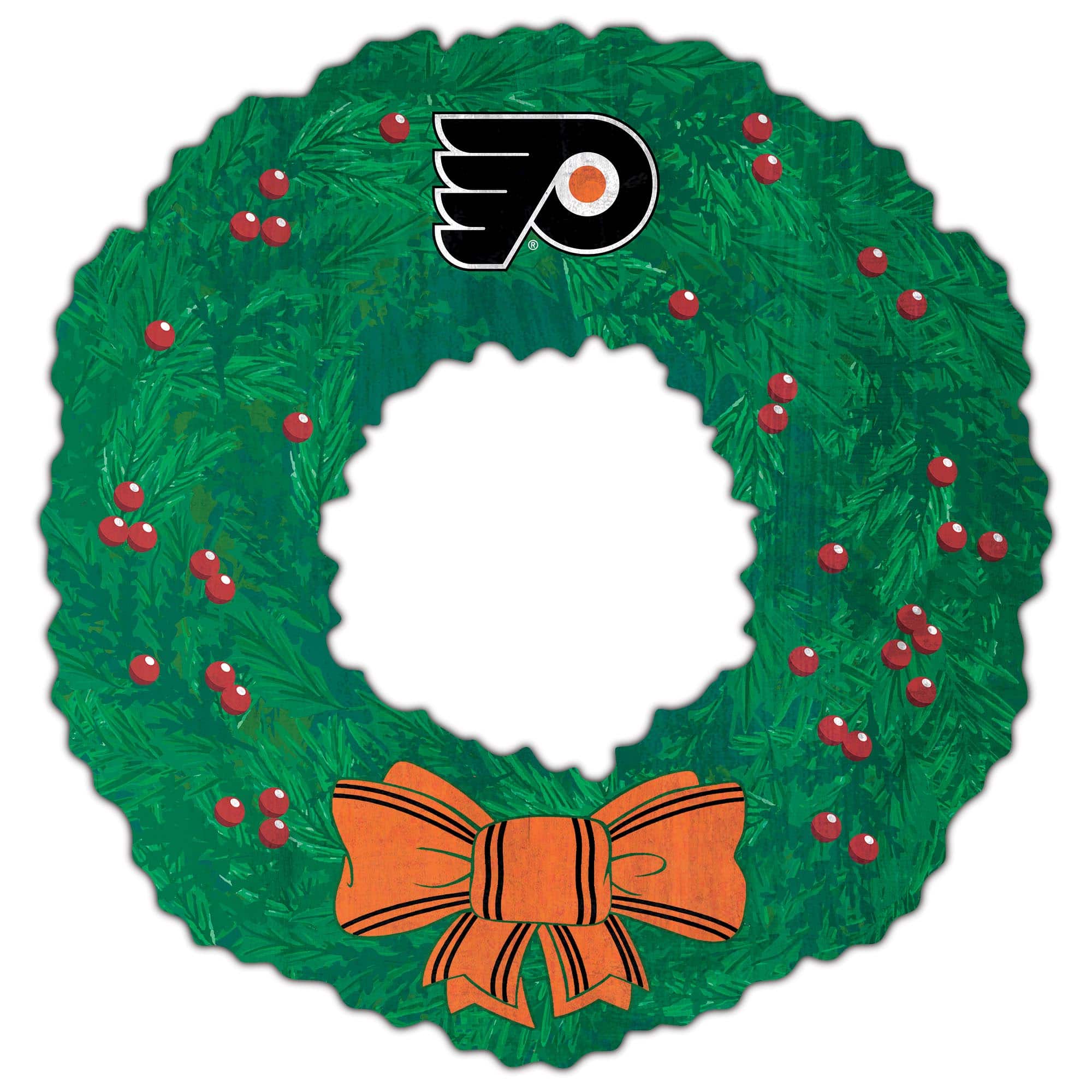 Front. Fan Creations - Philadelphia Flyers 16'' Team Wreath Sign - Green.