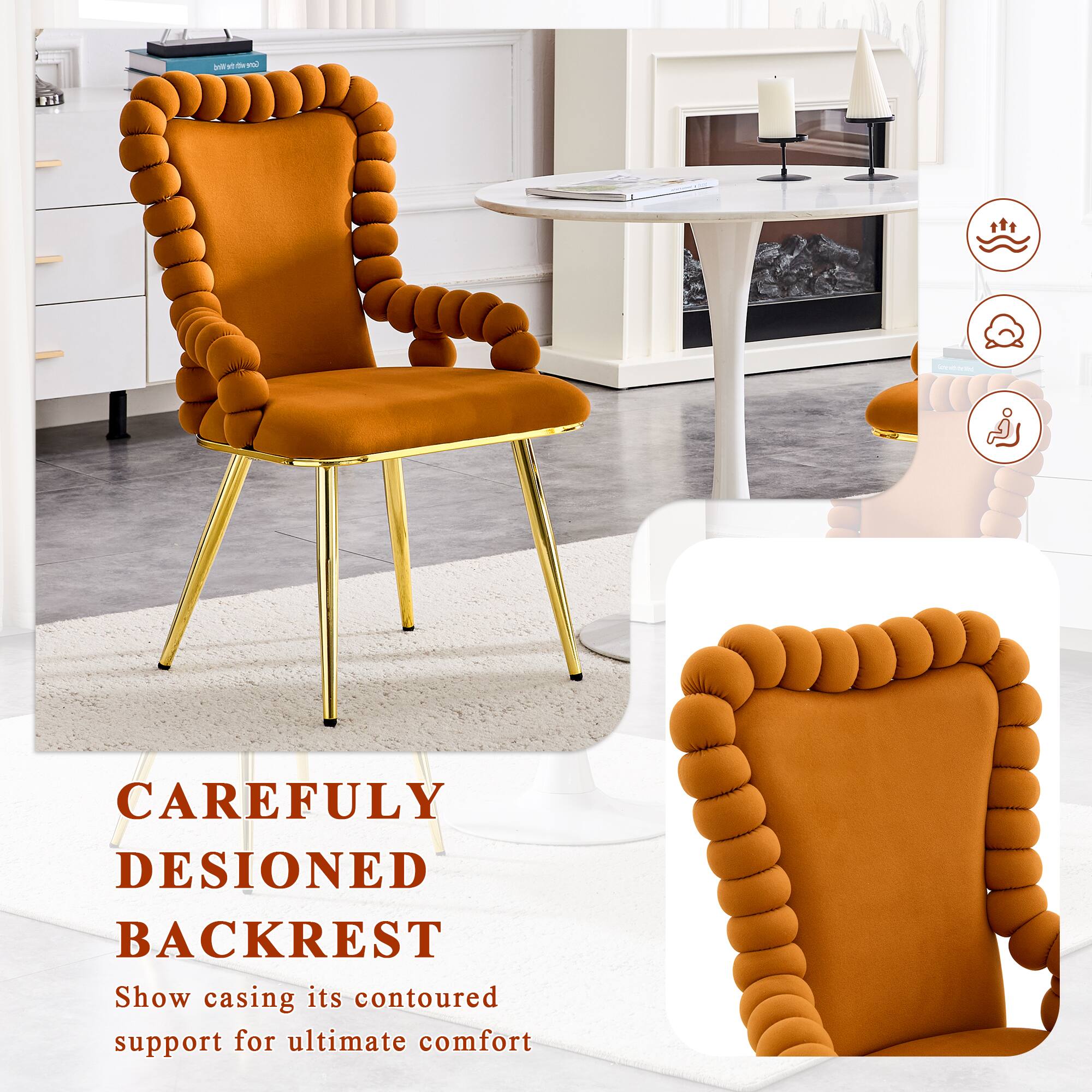CAREFULLY DESIGNED BACKREST  
Show casing its contoured support for ultimate comfort