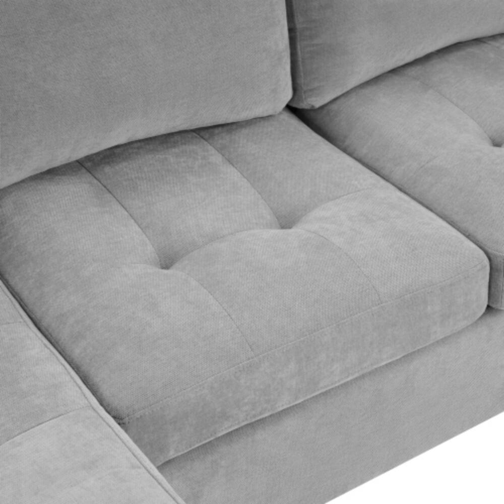 Alt View 5. LUCKY ONE - 115.7" U-Shaped Modular Sectional Sofa w/ Cup Holders Storage USB Ports Chaise - LIGHT GREY.
