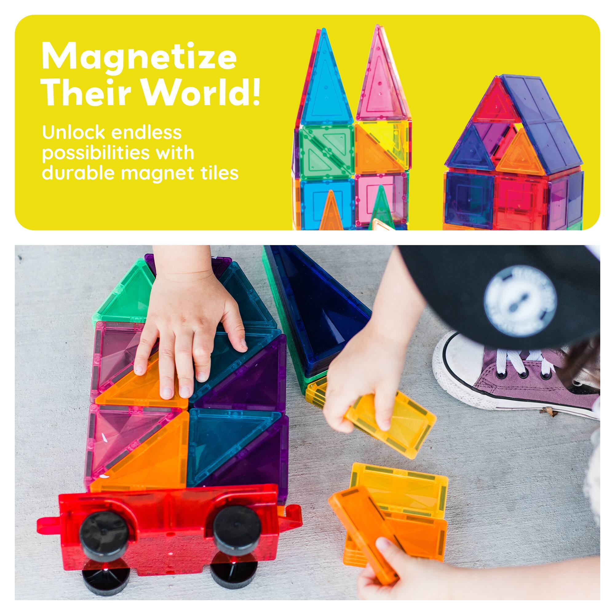 Magnetize Their World!  
Unlock endless possibilities with durable magnet tiles