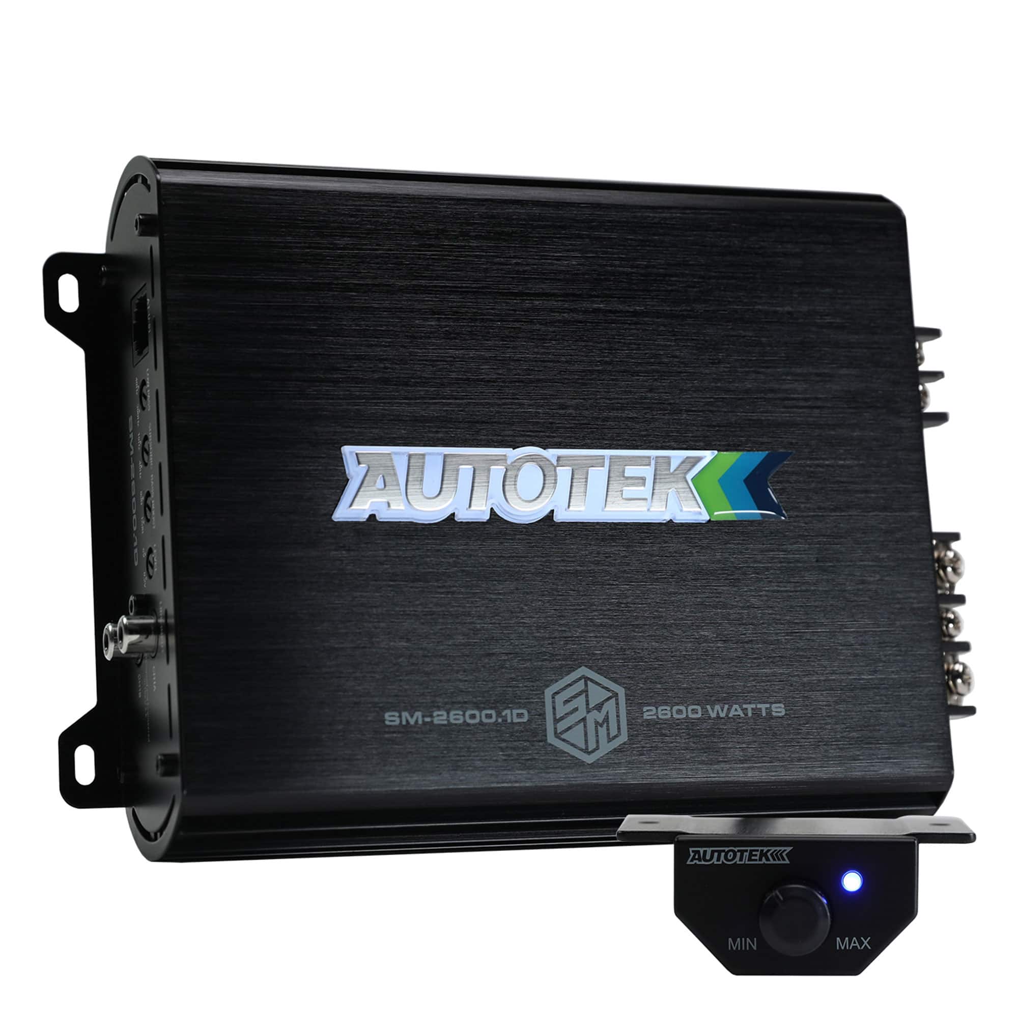 AutoTek - Street Machine 2600W Monoblock Car Audio Amplifier, Bass Knob, Equalizer - Black