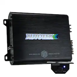 AutoTek - Street Machine 2600W Monoblock Car Audio Amplifier, Bass Knob, Equalizer - Black