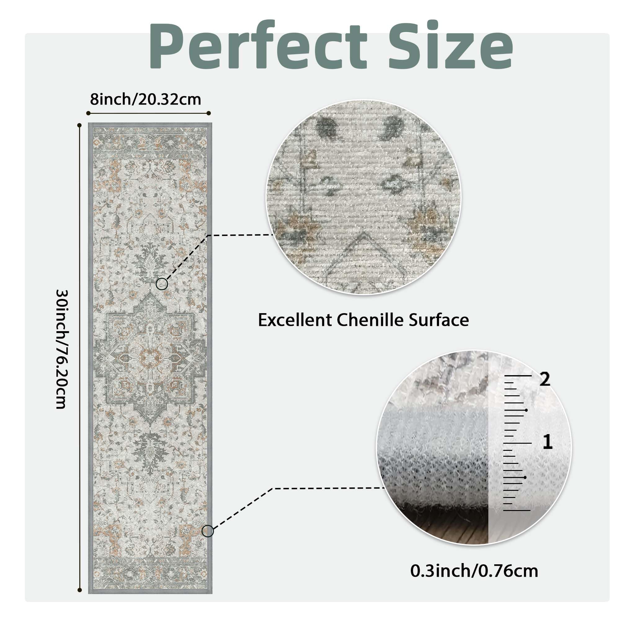 Perfect Size

8inch/20.32cm  
30inch/76.20cm

Excellent Chenille Surface

0.3inch/0.76cm