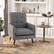 Angle. Costway - Modern Linen Accent Chair with Solid Metal Legs - Gray.