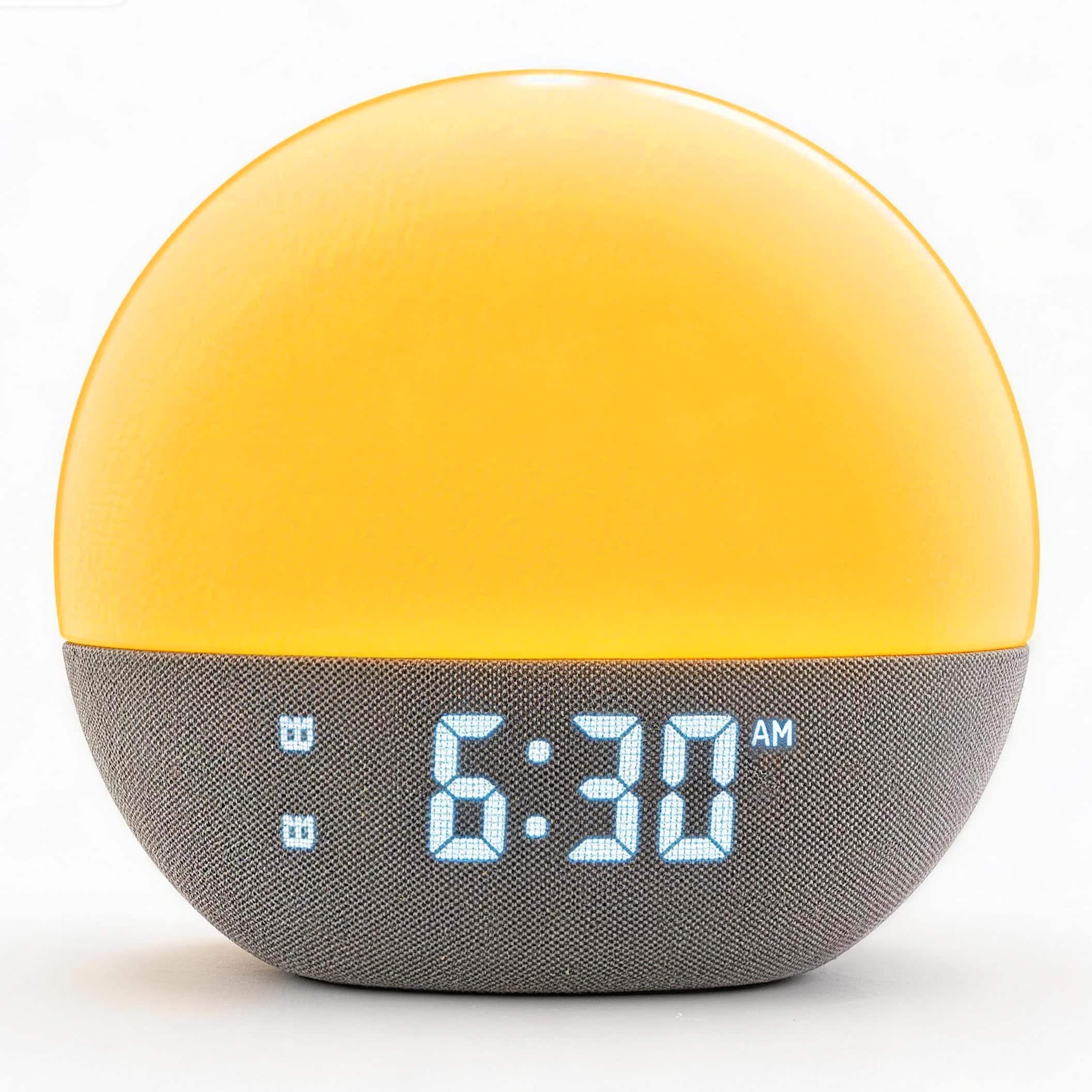 Dazzed Corner - Sunrise Alarm Clock with White Noise, Bluetooth, 26 Sounds, 17 Lights - Gray