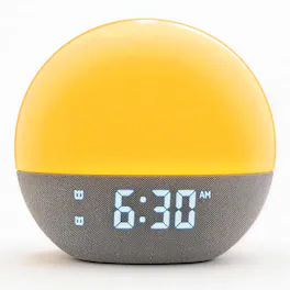 Dazzed Corner - Sunrise Alarm Clock with White Noise, Bluetooth, 26 Sounds, 17 Lights - Gray