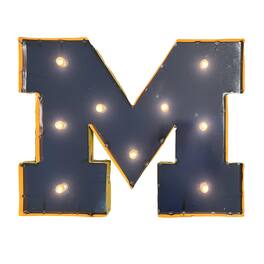 Imperial - Michigan Wolverines Logo Lighted Recycled Metal Sign - Multicolor