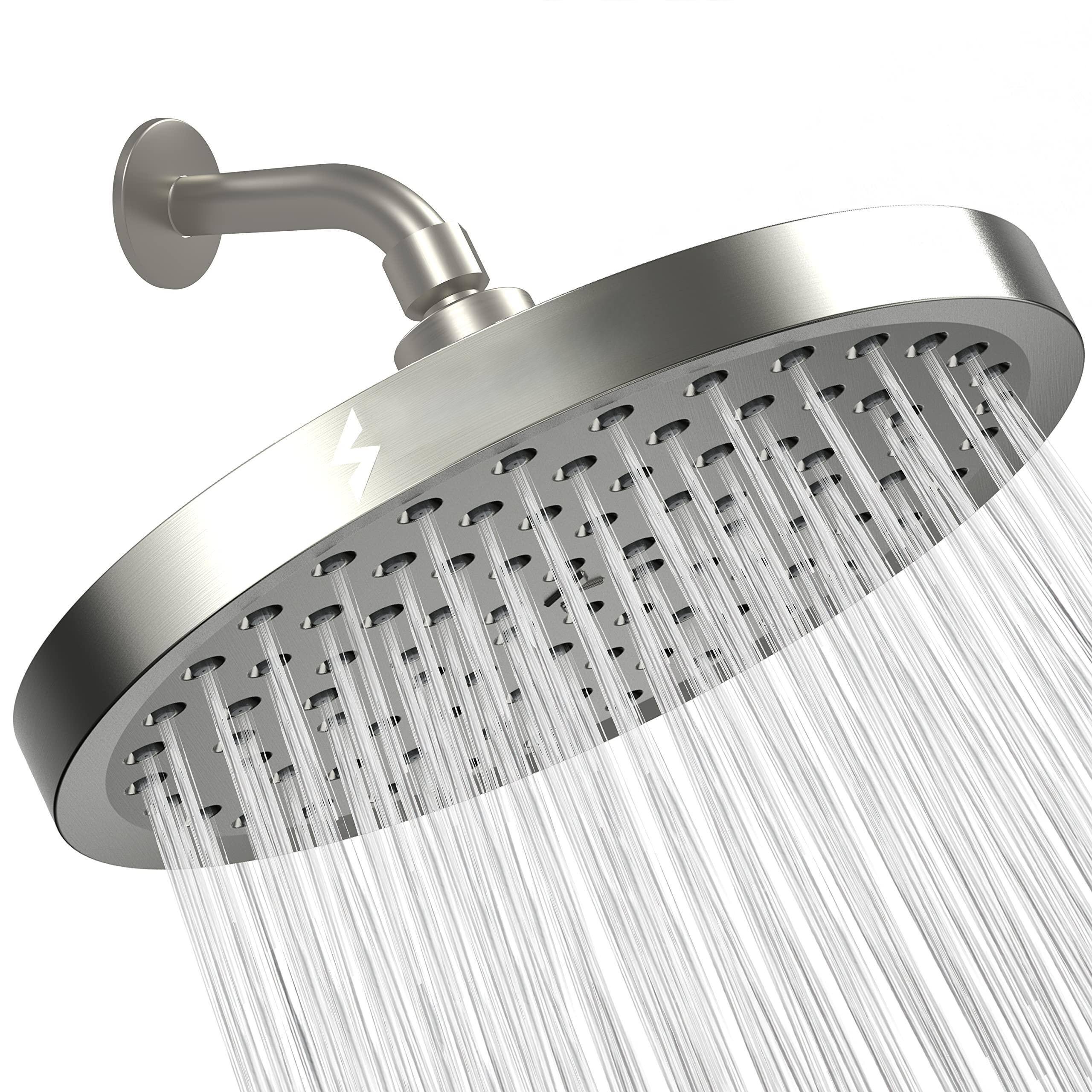 2. Elegant Brushed Nickel 8" Round-8 Inch Round