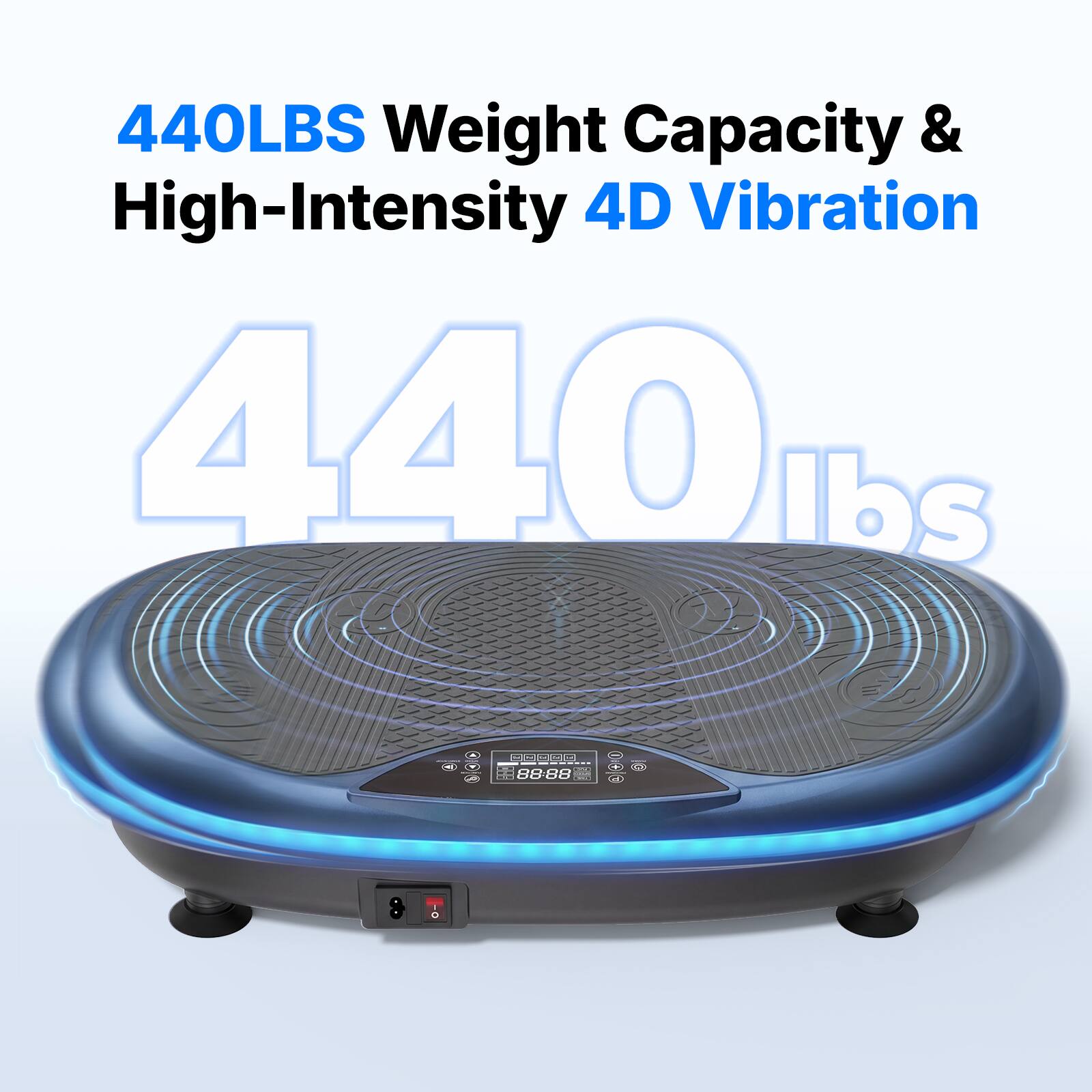 440LBS Weight Capacity & High-Intensity 4D Vibration  
440 lbs