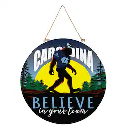 Evergreen Enterprises - North Carolina Tar Heels 18" Bigfoot "Believe in Yourself" Team Logo Wood Round Door Sign - Multicolor