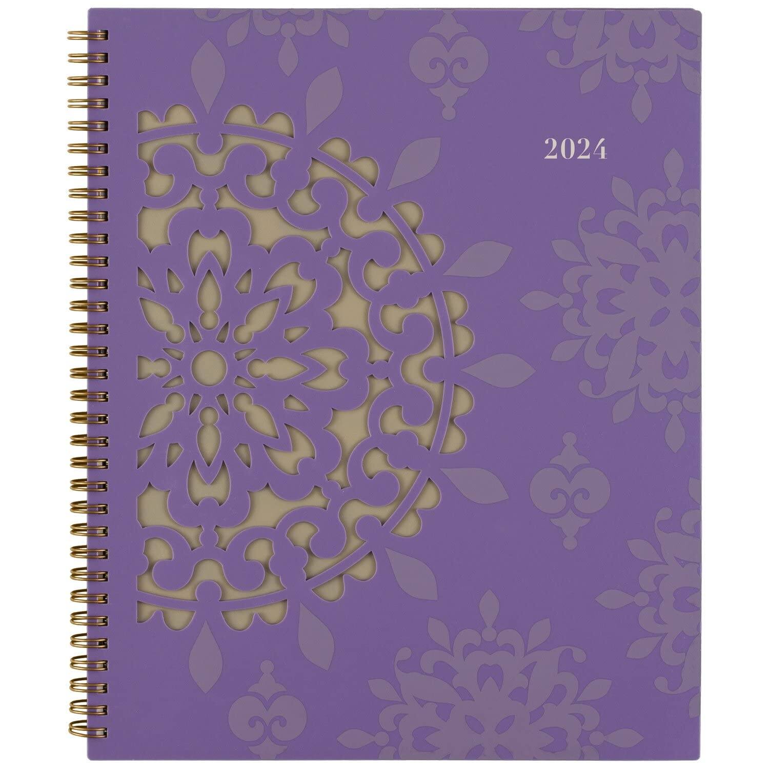 Cambridge - Vienna Weekly Monthly Appointment Book Geometric Artwork 11 x 8.5 Purple Tan Cover 12 Month Jan to Dec 2026