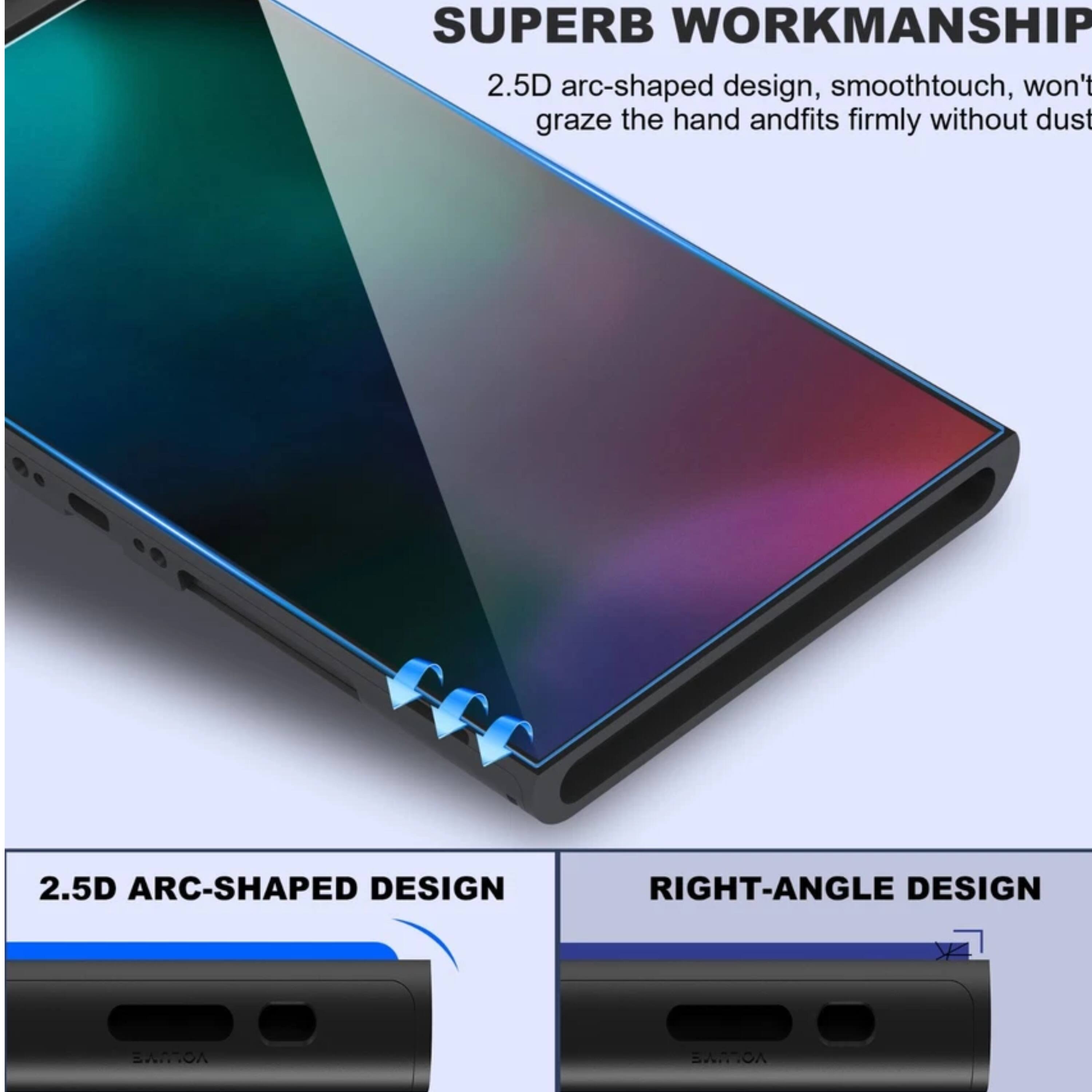 SUPERB WORKMANSHIP  
2.5D arc-shaped design, smooth touch, won't graze the hand and fits firmly without dust  

2.5D ARC-SHAPED DESIGN  
RIGHT-ANGLE DESIGN