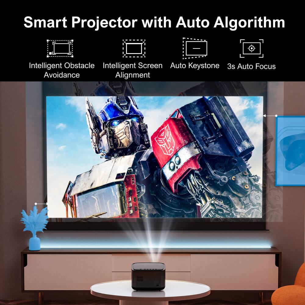 Smart Projector with Auto Algorithm
Intelligent Obstacle Avoidance
Intelligent Screen Alignment
Auto Keystone
3s Auto Focus