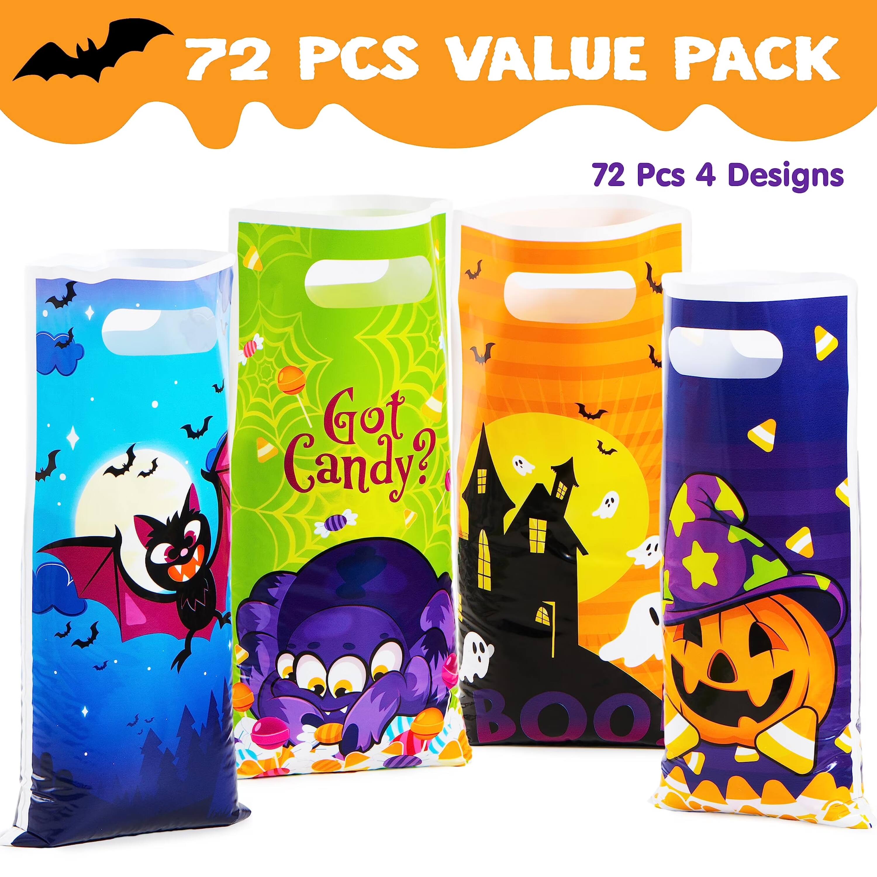 72 PCS VALUE PACK  
72 Pcs 4 Designs  
Got Candy?  
BOO