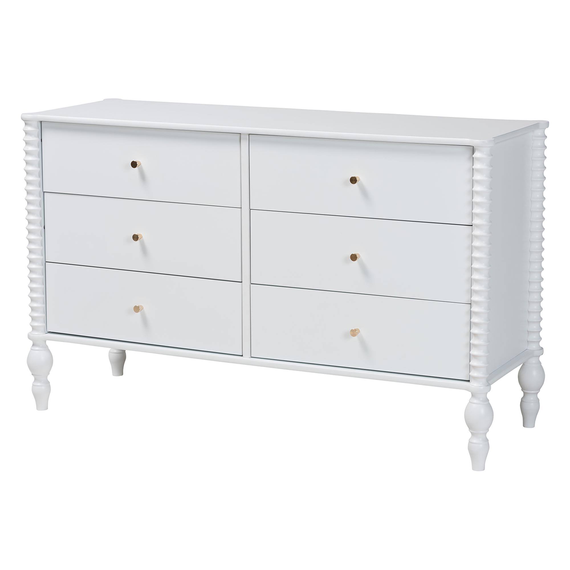 Alt View 2. Baxton Studio - Callison Spindle 5-Piece Bedroom Set - Platform Bed with Matching Dresser, Chest, and 2-Drawer Nightstands, Queen - White.