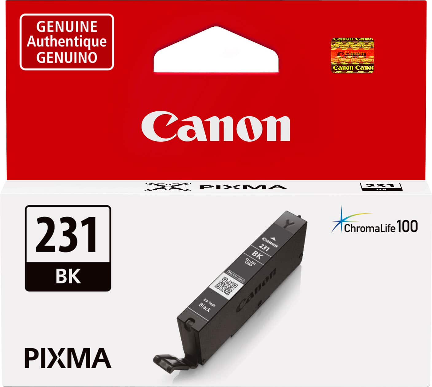 GENUINE Authentique GENUINO calon Lalu Canon PIXMA 231 BK PIXMA 231 Canon BK CUA-E Black Ink Canon ChromaLife 100.