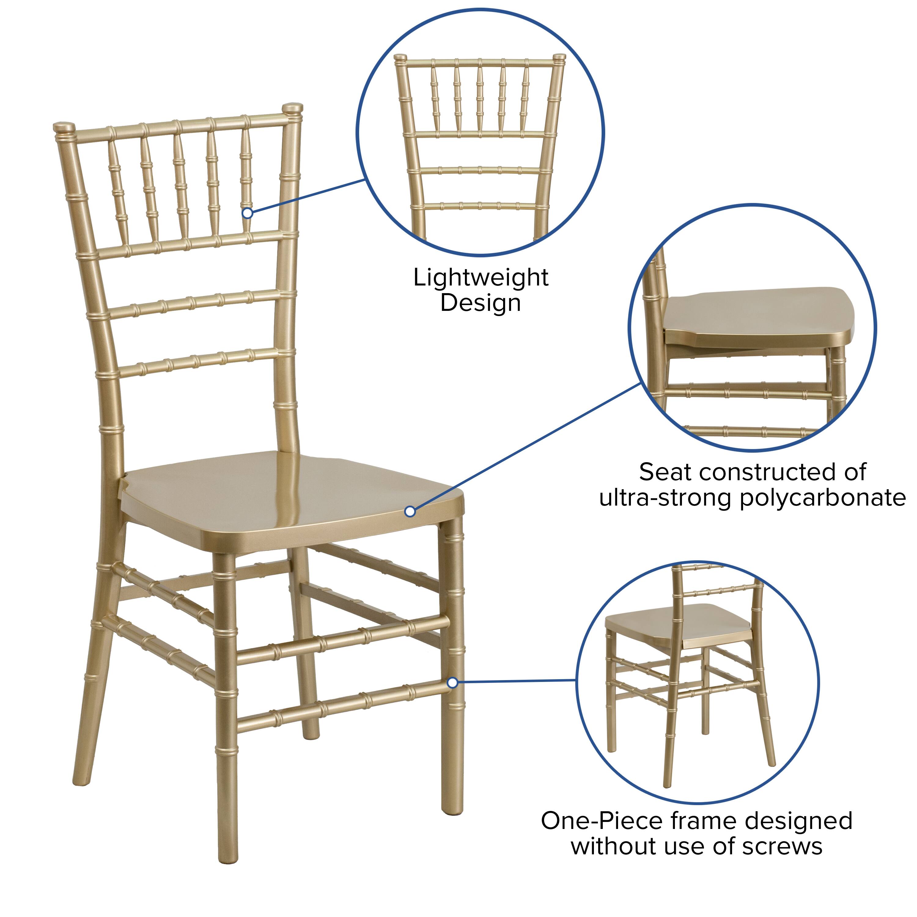 Lightweight Design  
Seat constructed of ultra-strong polycarbonate  
One-Piece frame designed without use of screws