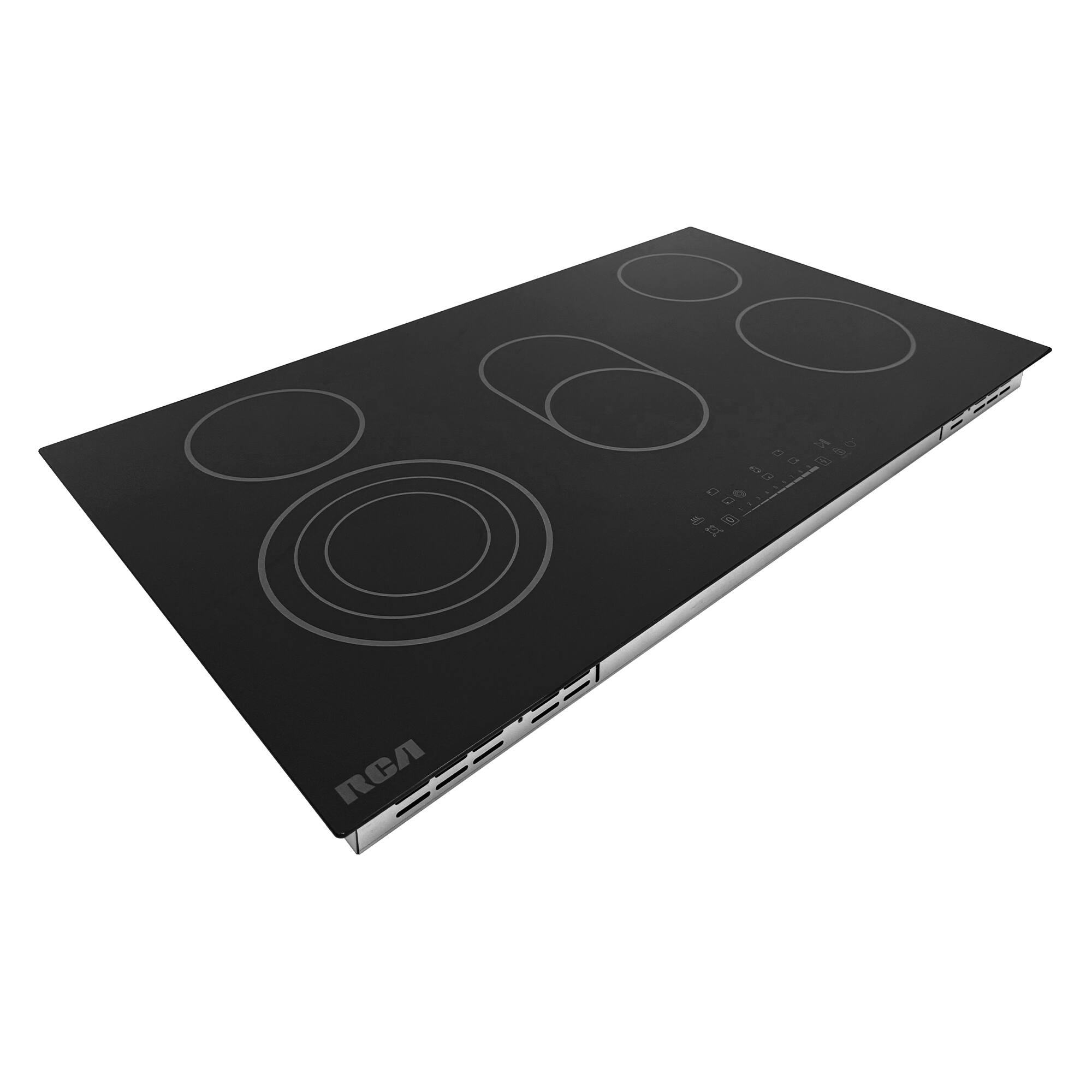 Back. RCA - RCA R-CTES365 36 in. Sterling Collection Drop-In Electric Ceramic Glass Cooktop, 5 Burners, Triple Zone Element - Black.