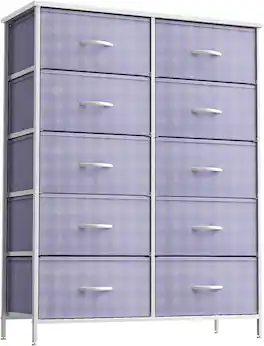 Sorbus - Dresser with 10 Drawers - Storage Unit Organizer Chest for Clothes - Bedroom, Room, Nursery, & Closet - Purple