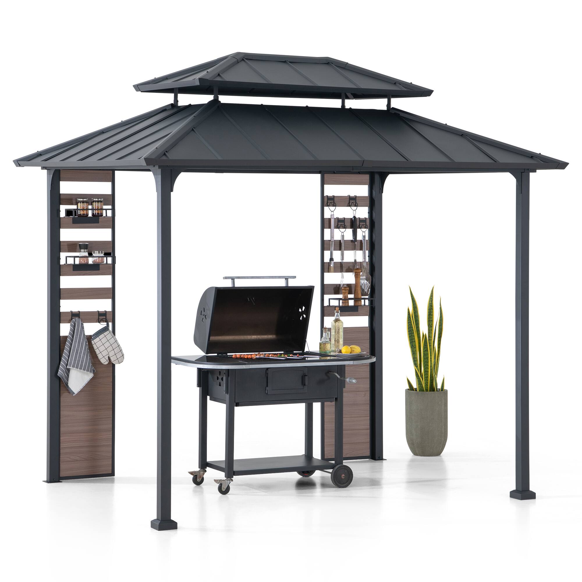 Angle. SUNJOY - Sunjoy 7 ft. x 9 ft. Rochdale Hardtop Gazebo.
