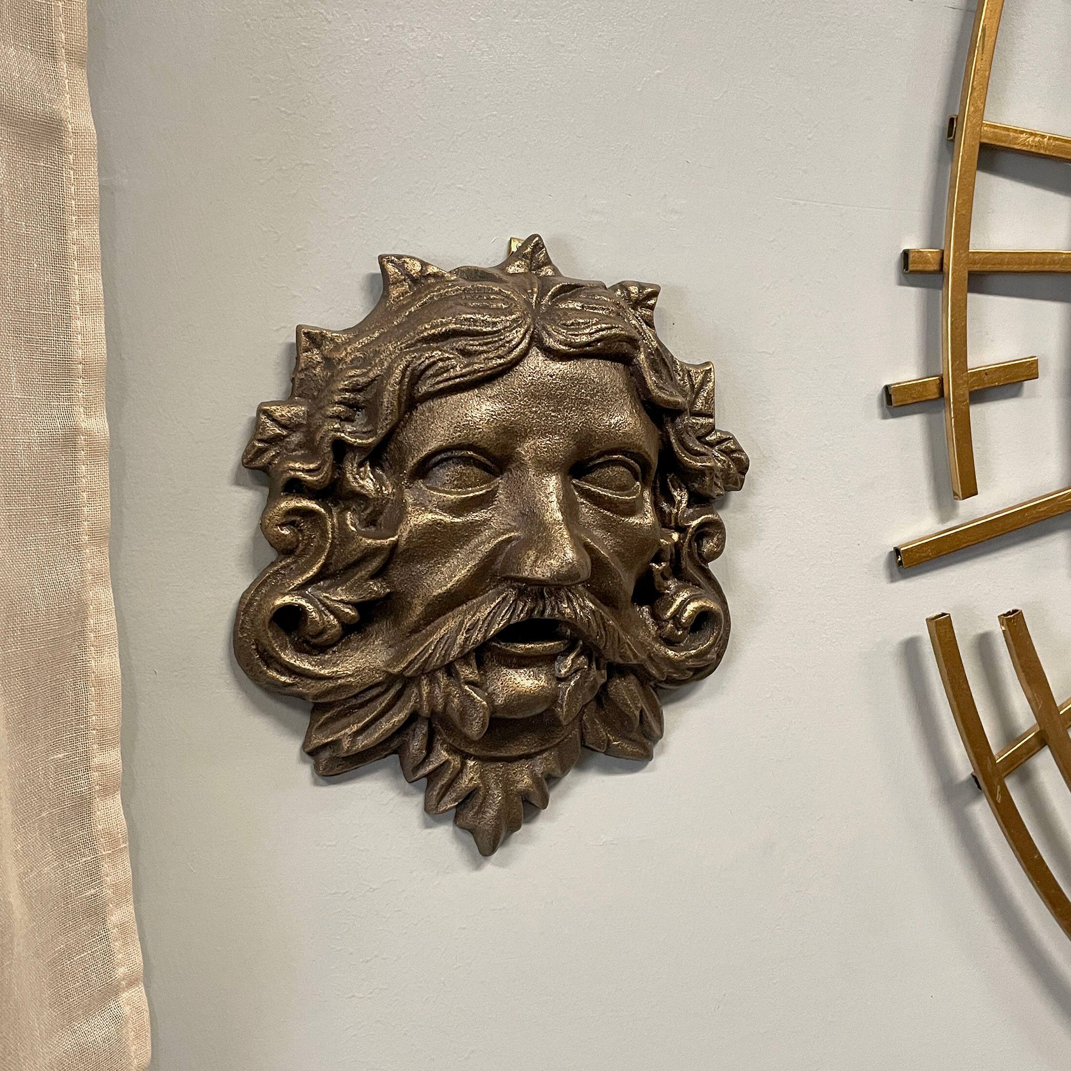 Alt View 7. Zeckos - Cast Iron Green Man Wall Décor - Bronze Finish - 9.75 inches Tall - Easy to Hang - Bronze.