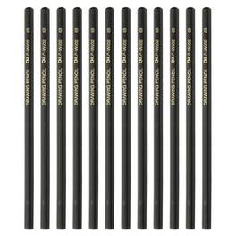 Unique Bargains - 12pcs 6B Drawing Pencils Hexagonal for Sketching Writing Art Artists Beginners - Black