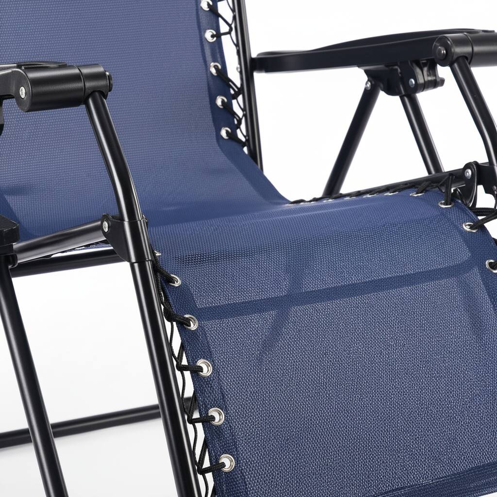 Left. AOITUN - 2-Pack Blue Zero Gravity Chairs - Outdoor Chaise Loungers for Adults, Folding Reclining Chair - Blue.