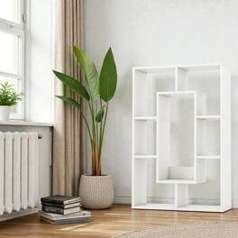 Hivvago - Stylish Open 7-Cube Display Rack and Storage Organizer - White