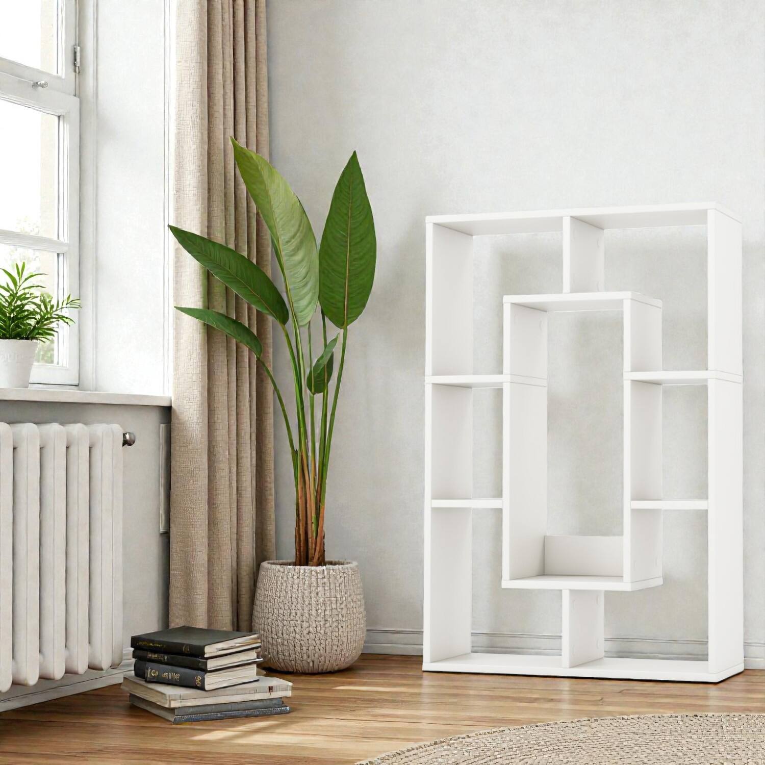 Front. Hivvago - Stylish Open 7-Cube Display Rack and Storage Organizer - White.