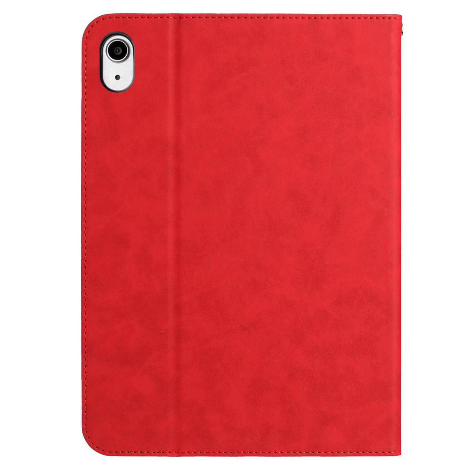 Angle. Dteck - Retro PU Leather Folio Case for Apple iPad mini (A17 Pro) 2024/iPad mini 6th Generation 8.3" 2021,Shockproof Flip Cover - Red.