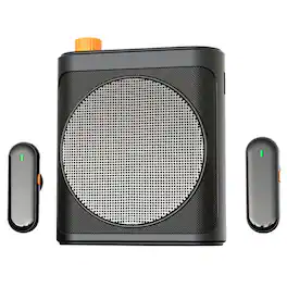 Skanty Furniture - Wireless Voice Amplifier with Clip-On Magnetic Lavalier Microphones, Bluetooth Megaphone loud speaker for teacher&guide - Black