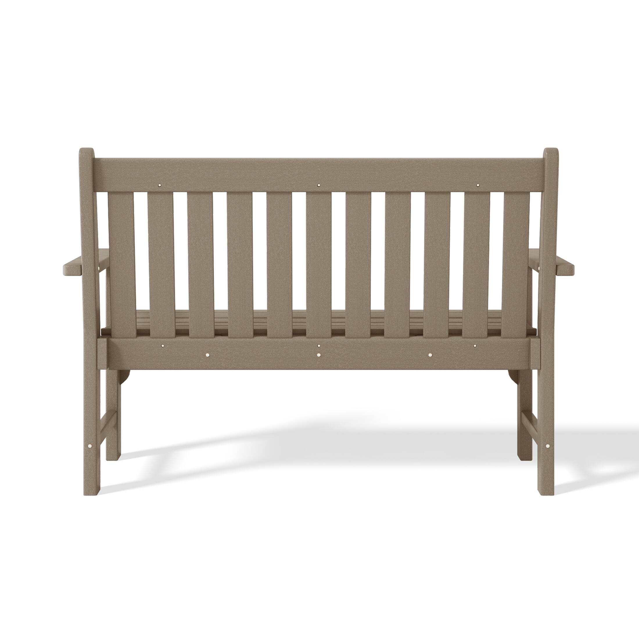 Alt View 2. WestinTrends - WestinTrends Malibu Outdoor 2-Person All-Weather HDPE Front Porch Garden Bench - Weathered Wood.