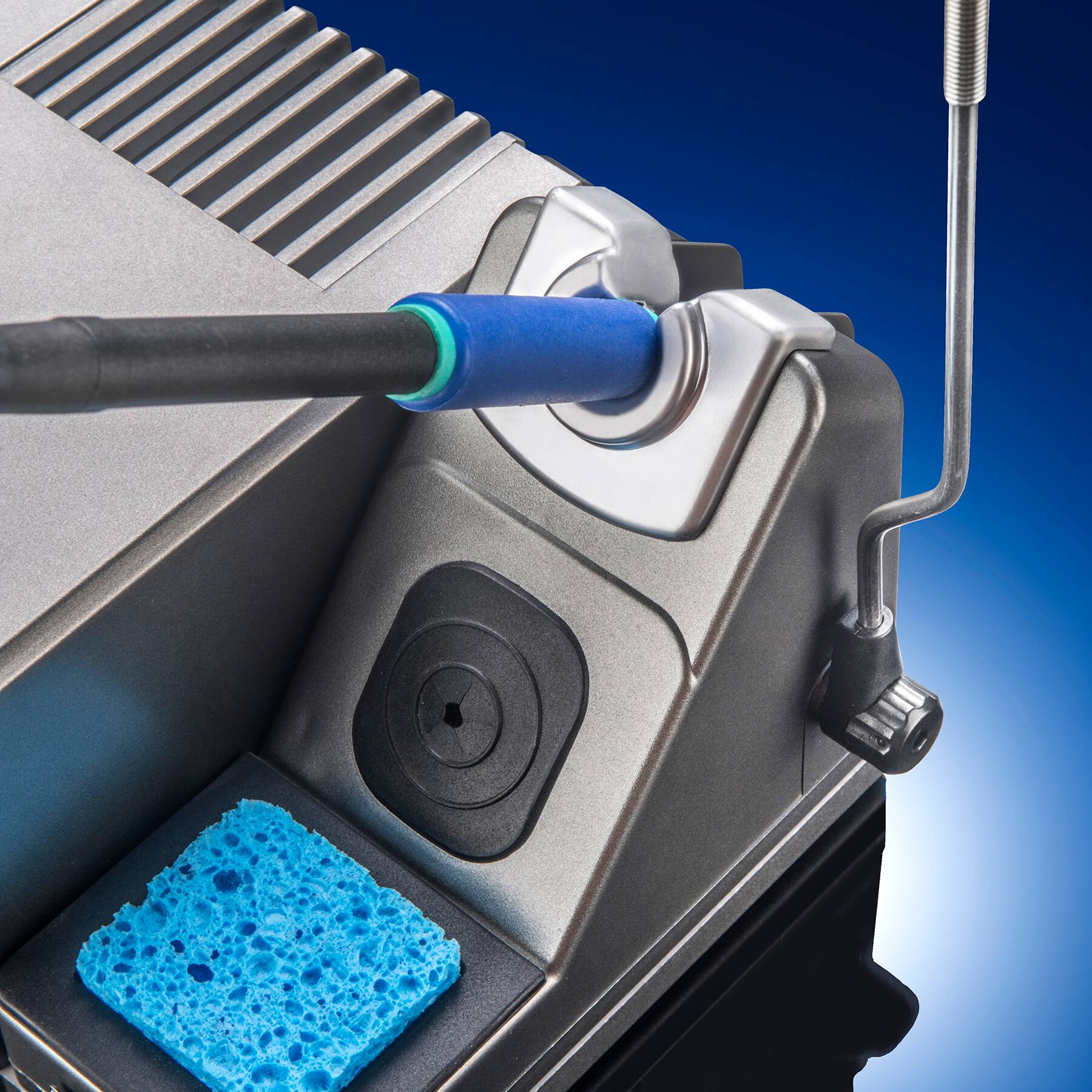 Alt View 1. X-Tronic - SX-90 120 W Precision Micro Soldering Iron Station, 3 Temp Presets, °C/°F, Exclusive Temp Kicker Bar & More - Silver.