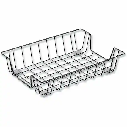 Front. Universal - Universal Wire Metal Letter Tray 1 Section Letter Size Files 10" x 14.13" x 3" Black - Black.