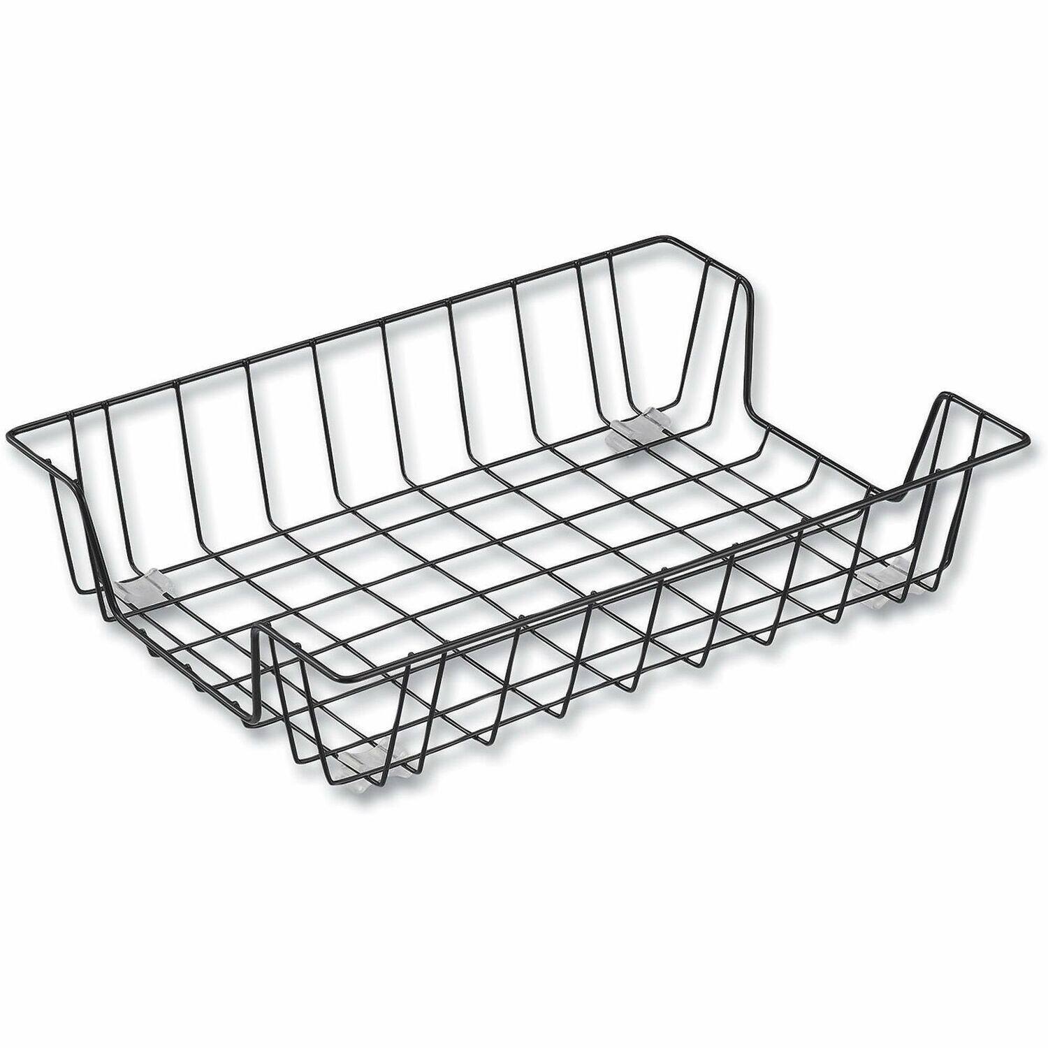 Front. Universal - Universal Wire Metal Letter Tray 1 Section Letter Size Files 10" x 14.13" x 3" Black - Black.