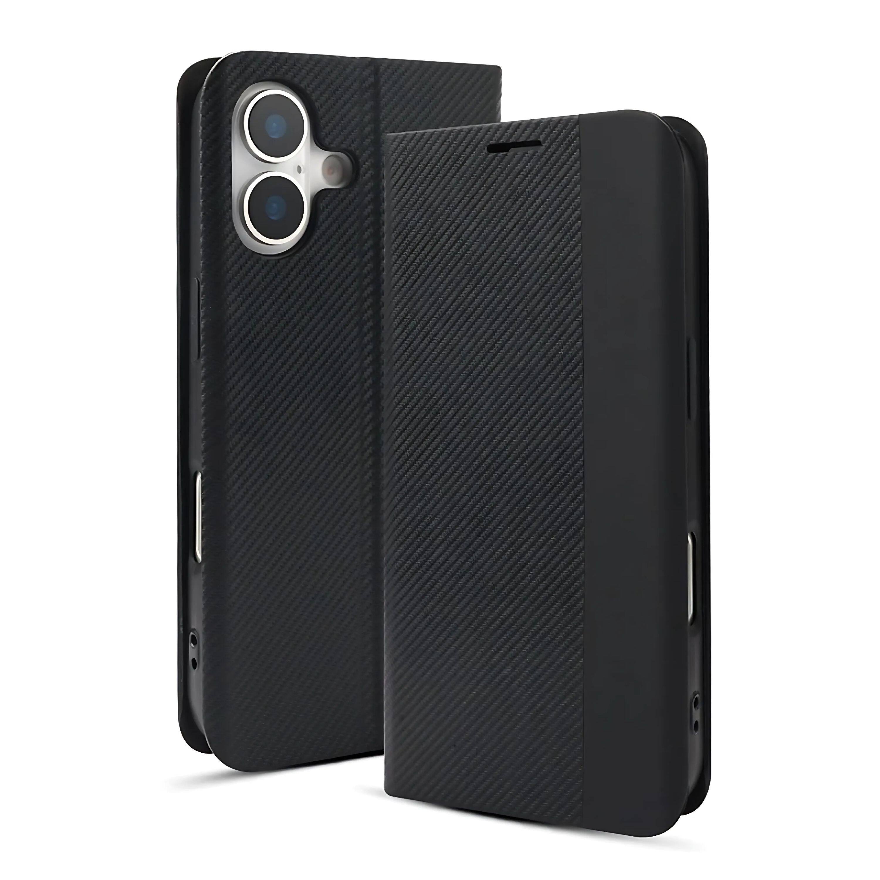 Front. Kitcheniva - Executive Series Wallet Phone Case For iPhone 17 - Black.