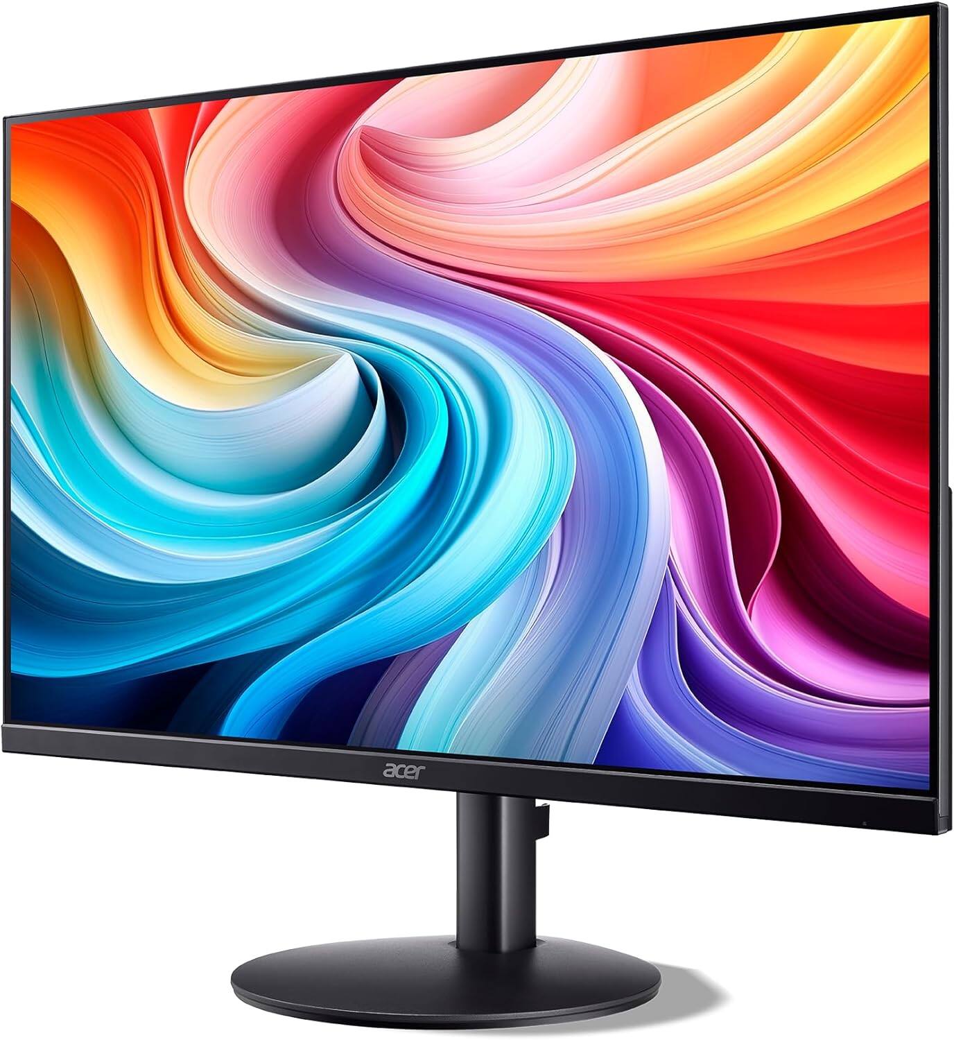 Left. Acer - Essential SB243Y G0bi 23.8" Full HD IPS Monitor with Ultra-Thin Bezel and HDMI/VGA Ports - Black.