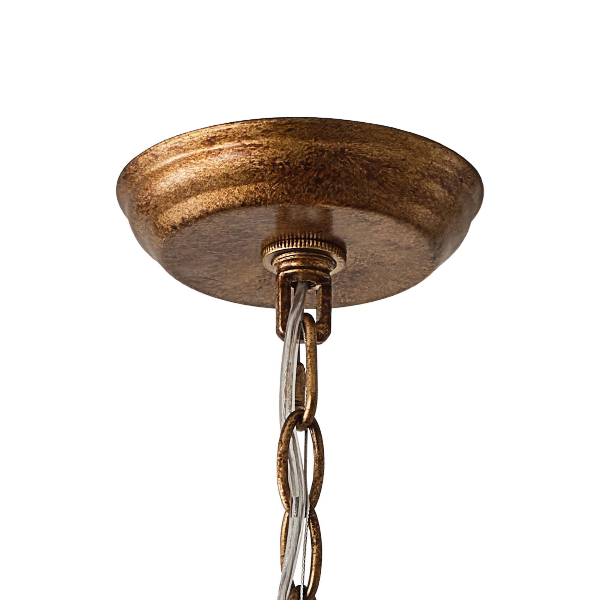 Alt View 6. Vaczon - 4-Light Vintage Wood Adjustable Chandelier Dimmable Statement Ceiling Light Fixture for Dining Room and Entryway - Gold.