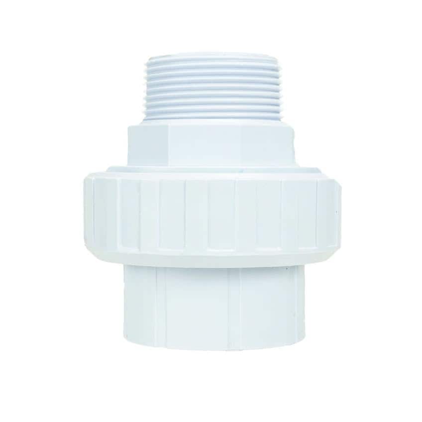 Swim Central - 3.75" HydroTools Swimming Pool Standard ABS Female Socket and Male Threaded Union - White