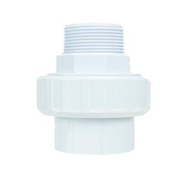 Swim Central - 3.75" HydroTools Swimming Pool Standard ABS Female Socket and Male Threaded Union - White