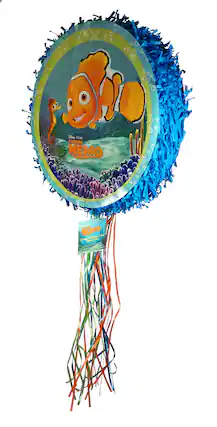 Front. Hallmark - Disney Pixar Finding Nemo Pinata - Pull String pinata measures approximately 18" in diameter - Holds up to 3lbs of candy - Multi.