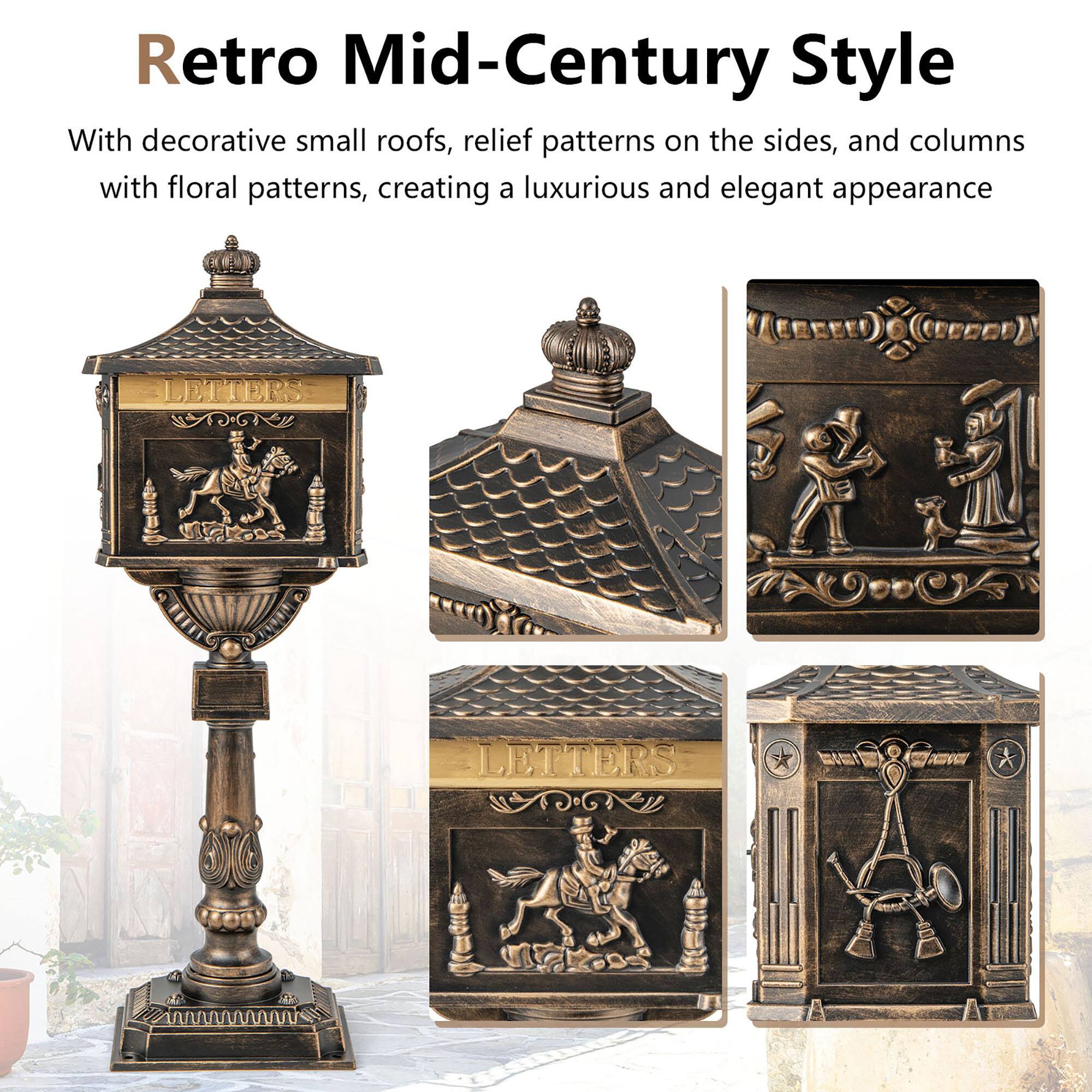 Retro Mid-Century Style

With decorative small roofs, relief patterns on the sides, and columns with floral patterns, creating a luxurious and elegant appearance